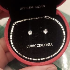 Giani Bernini 2pc Sterling Silver & Cubic Zirconia Stud & Tennis Bracelet Set